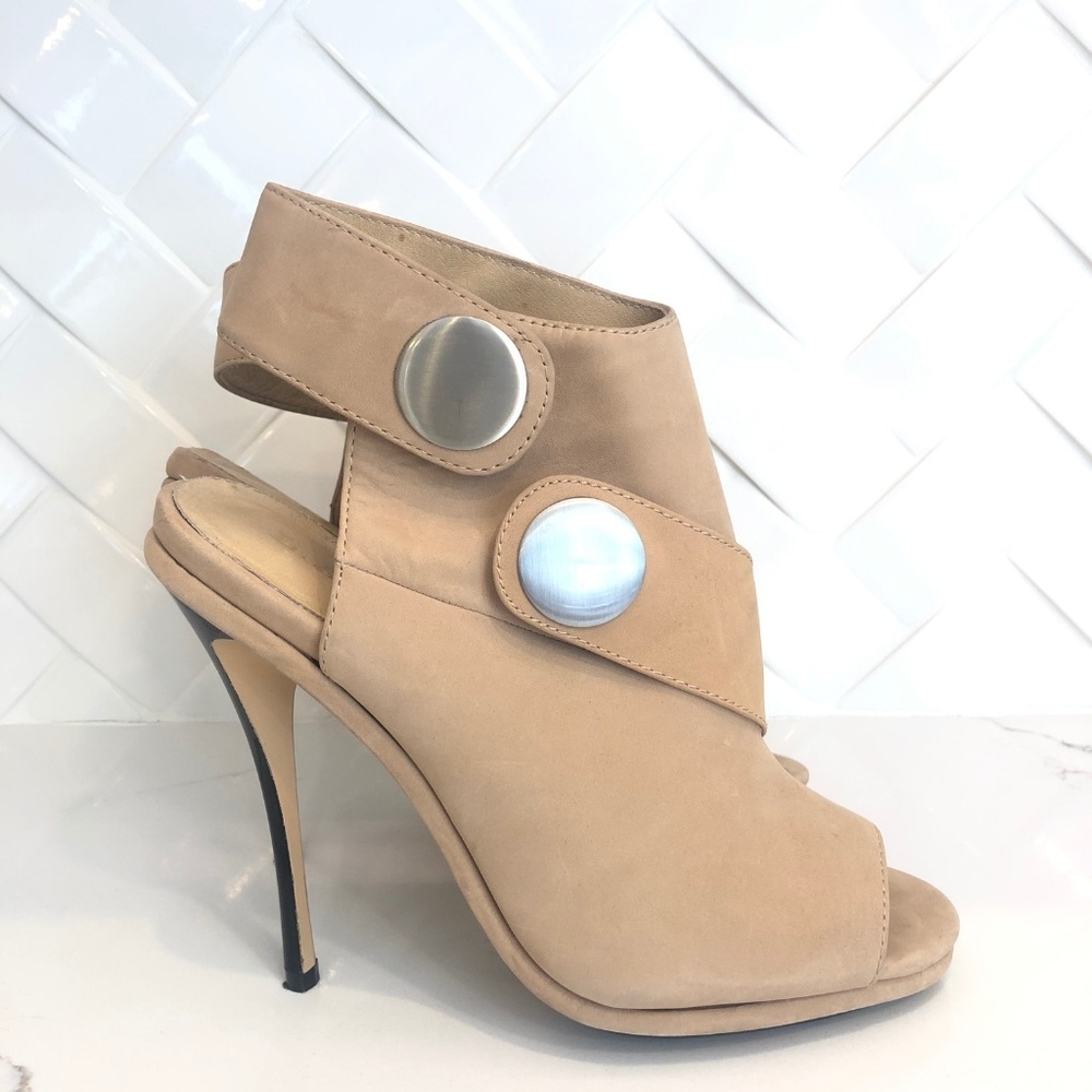 L.A.M.B Suede Wrap Heels